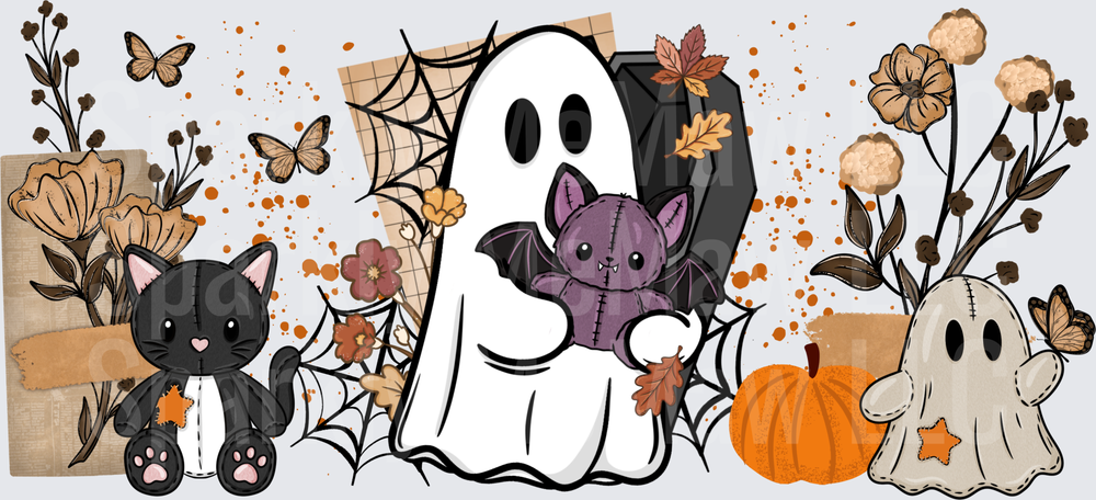 Cute Halloween Ghost Friends UV DTF Wrap