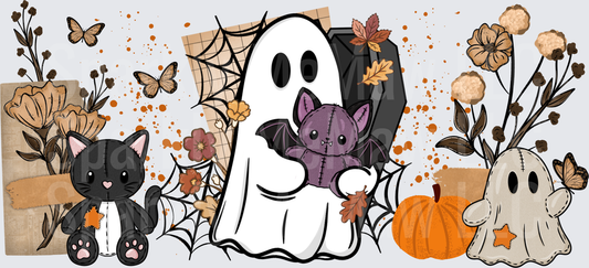 Cute Halloween Ghost Friends UV DTF Wrap