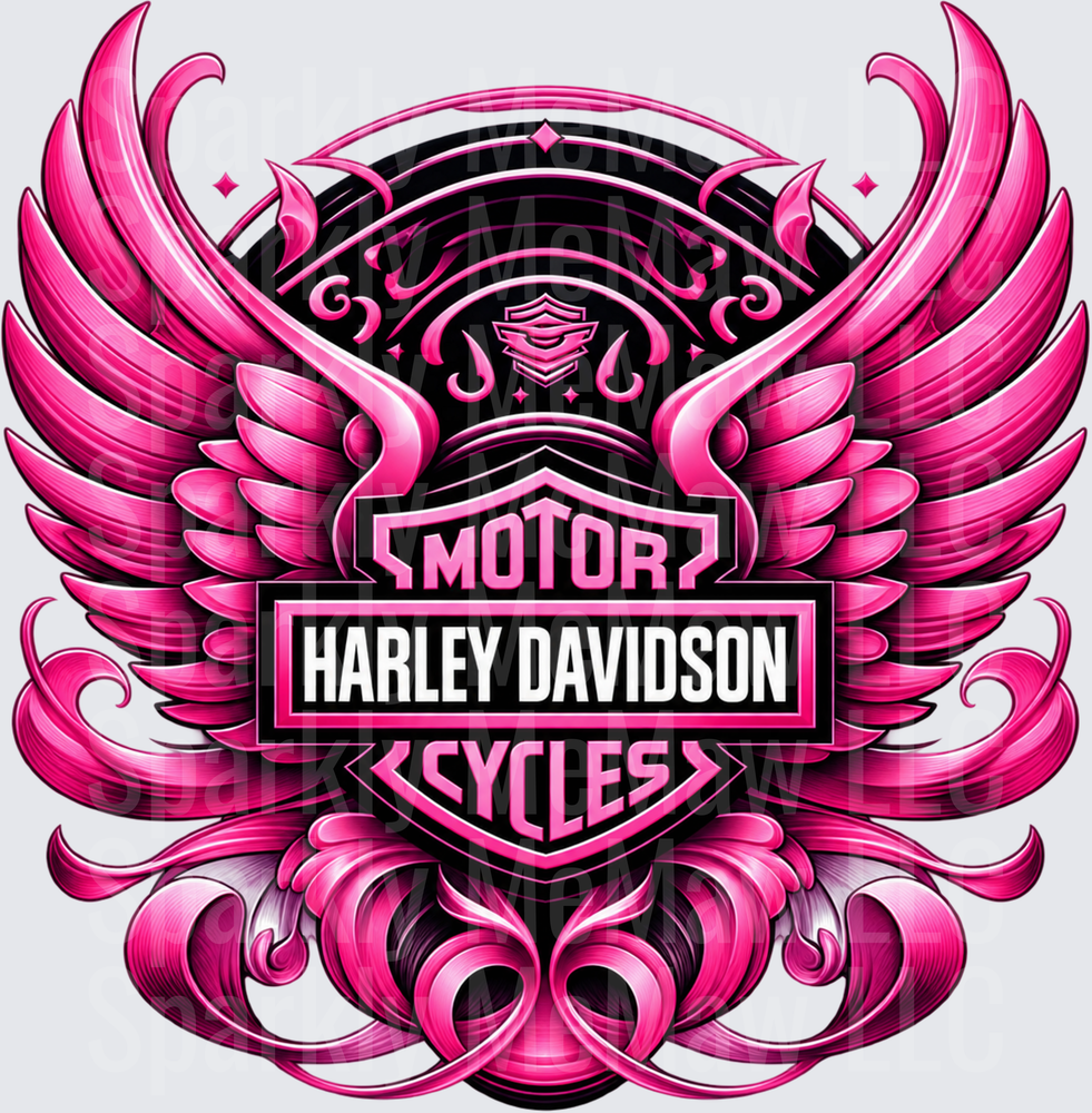 hd Pink Wings Logo UV DTF Decal