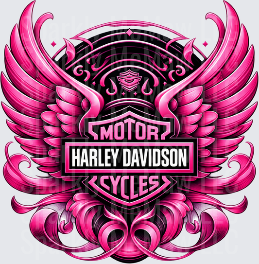 hd Pink Wings Logo UV DTF Decal