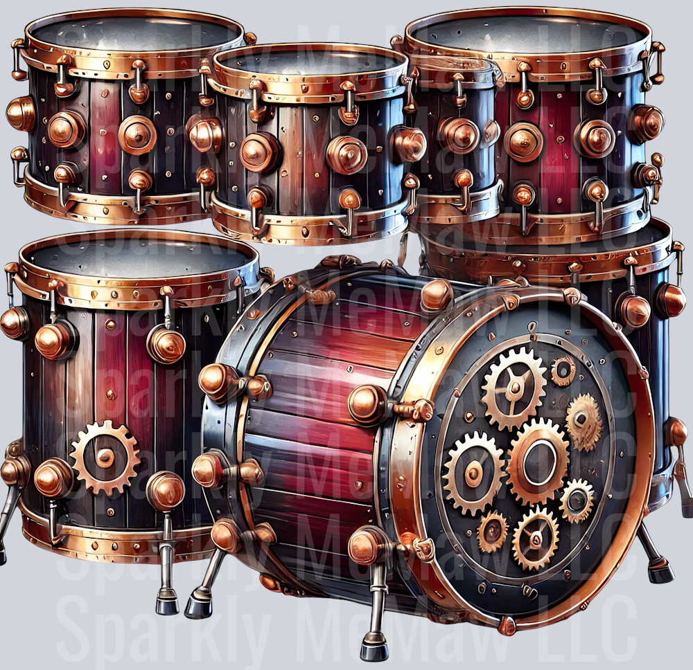 Musical Steampunk UV DTF Clip art Decal 33