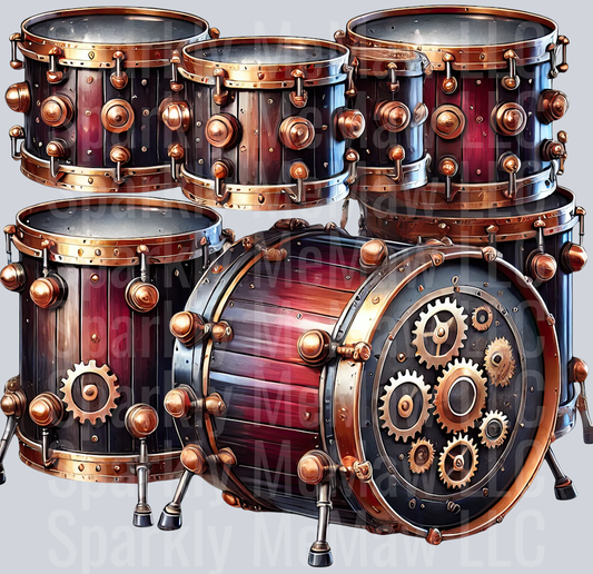 Musical Steampunk UV DTF Clip art Decal 33