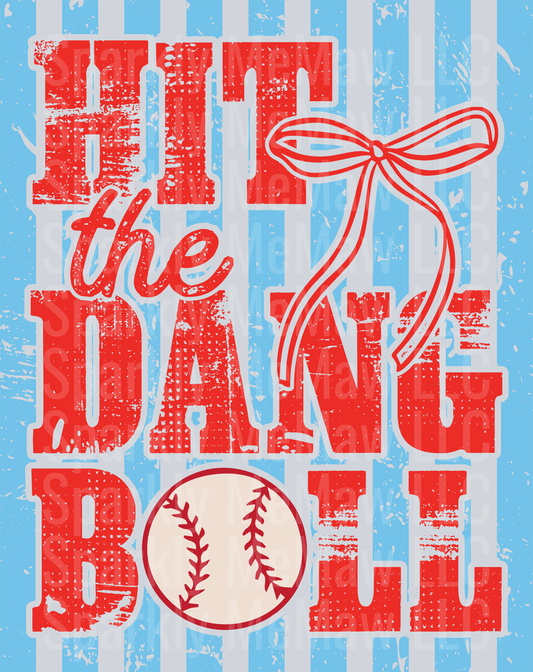 Girl Dad Baseball with Bow Distressed Typography UV DTF Decal