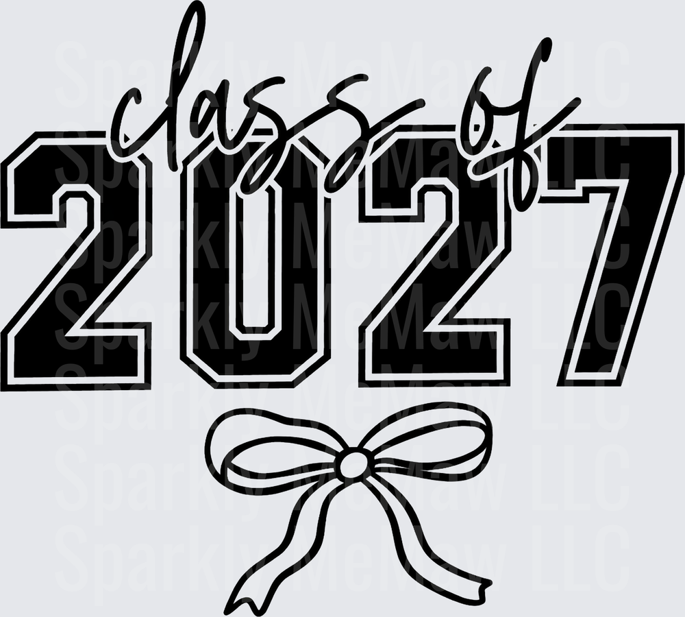 Class of 2027 Bow Graduation UV DTF Decal