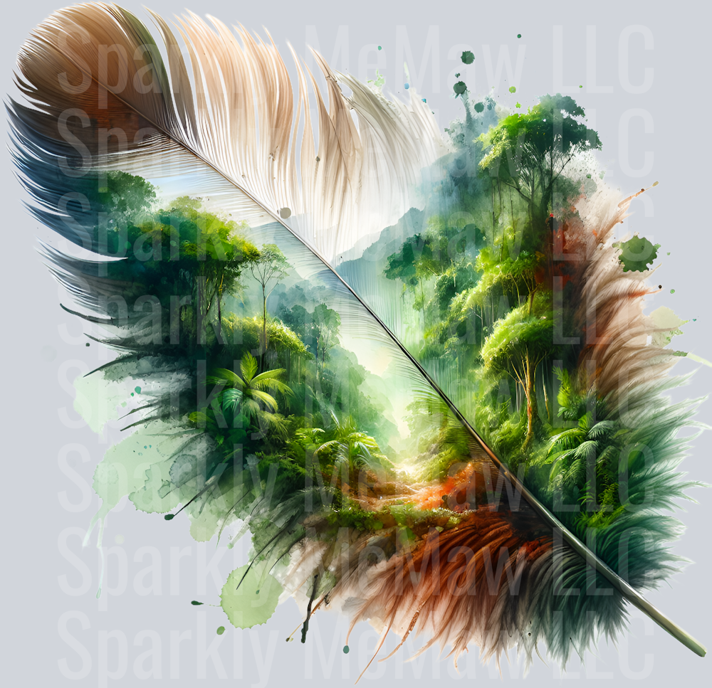 Nature Feather UV DTF Decal 2