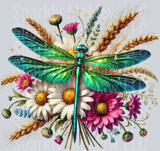 12 Floral Dragonfly UV DTF Clip Art Decal