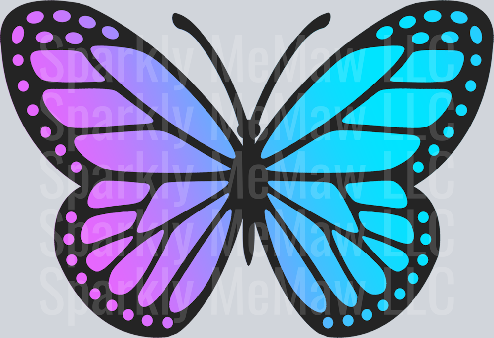 Colorful Butterfly Clipart Decal 4