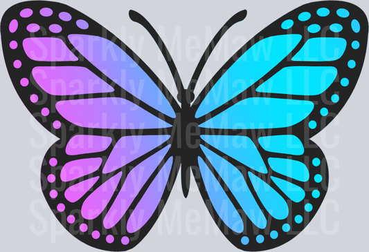 Colorful Butterfly Clipart Decal 4