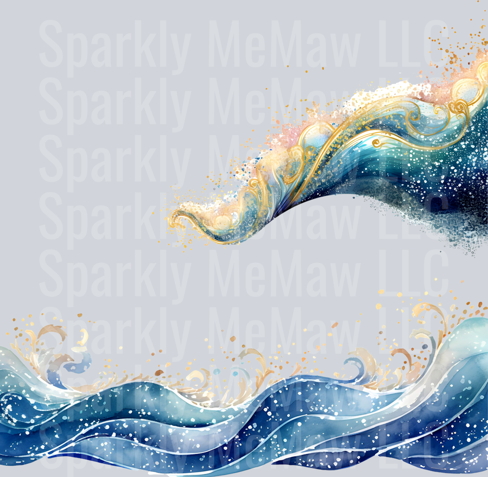 waves2 10x10 UV DTF Sheet