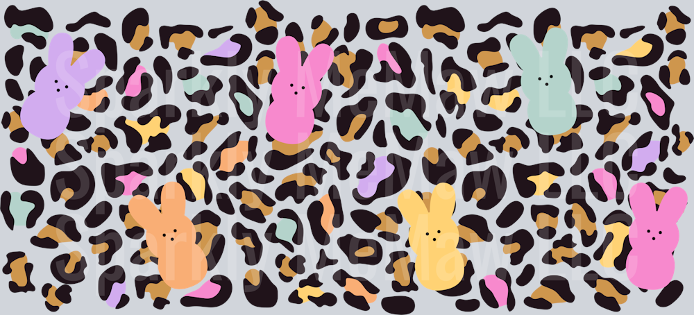 leopard bunny 16 oz UV DTF Wrap