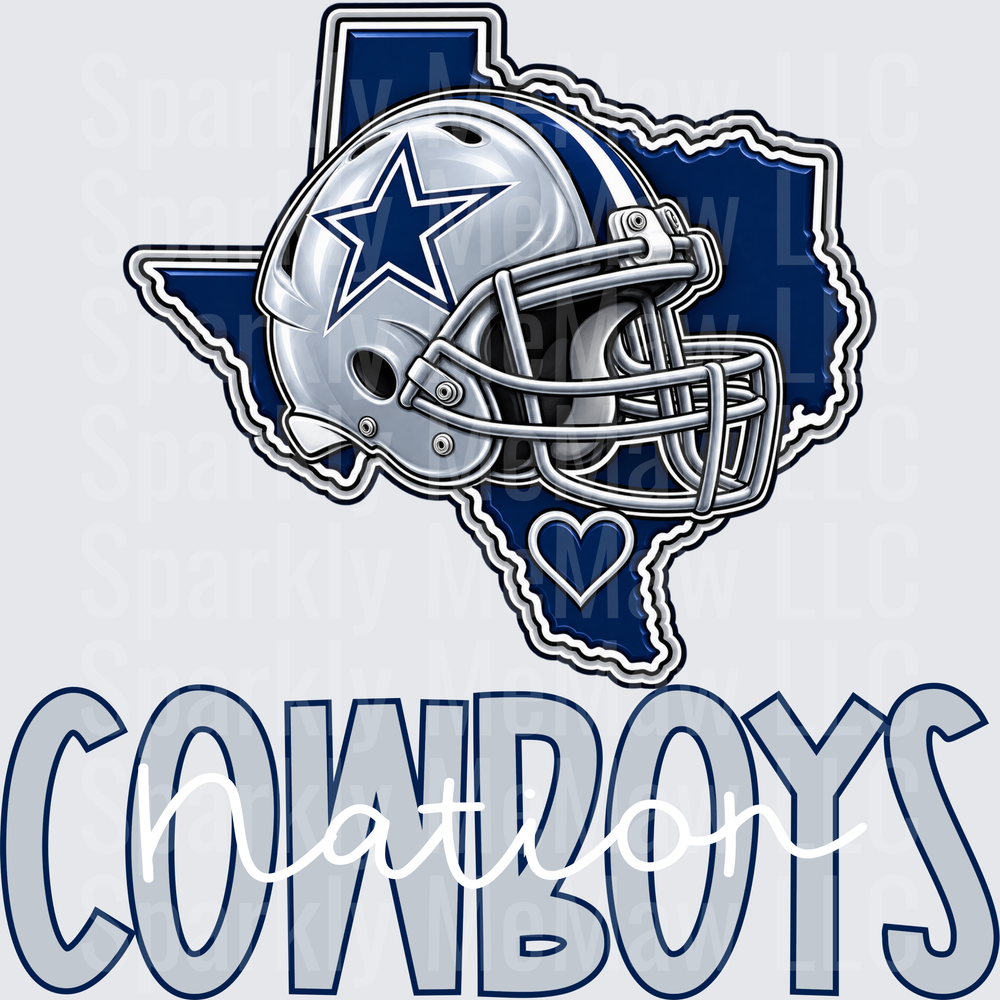 Dallas Cowboys Texas State Helmet UV DTF Decal