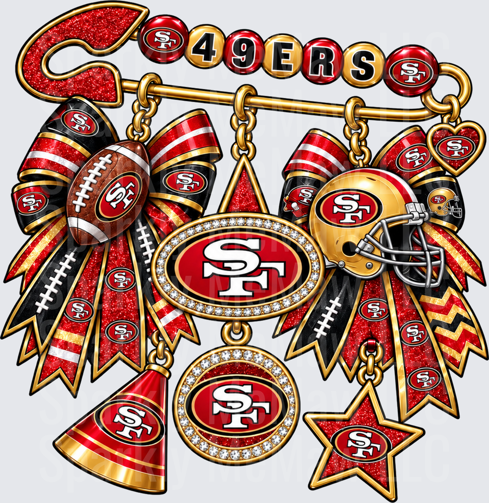 San Francisco 49ers Charm Pin is a UV DTF Decal