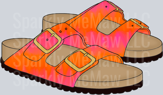 Tie Dye Birkenstock Sandals UV DTF Decal
