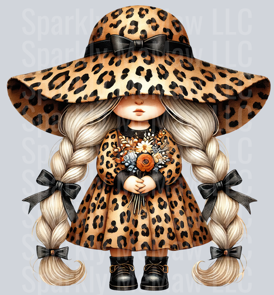 24 Leopard Print Gnome Girls Clipart Decal
