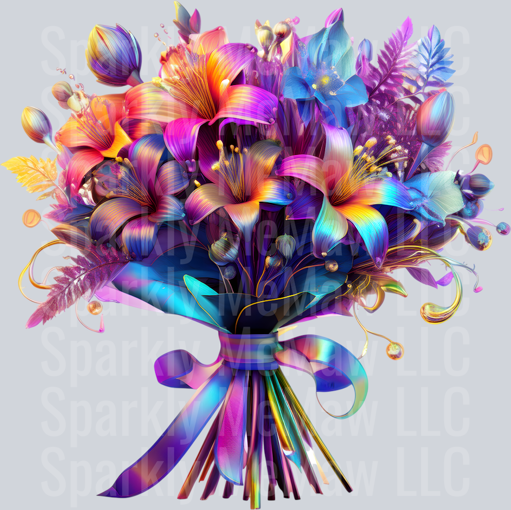 jewel tone floral clipart (93) UV DTF Decal