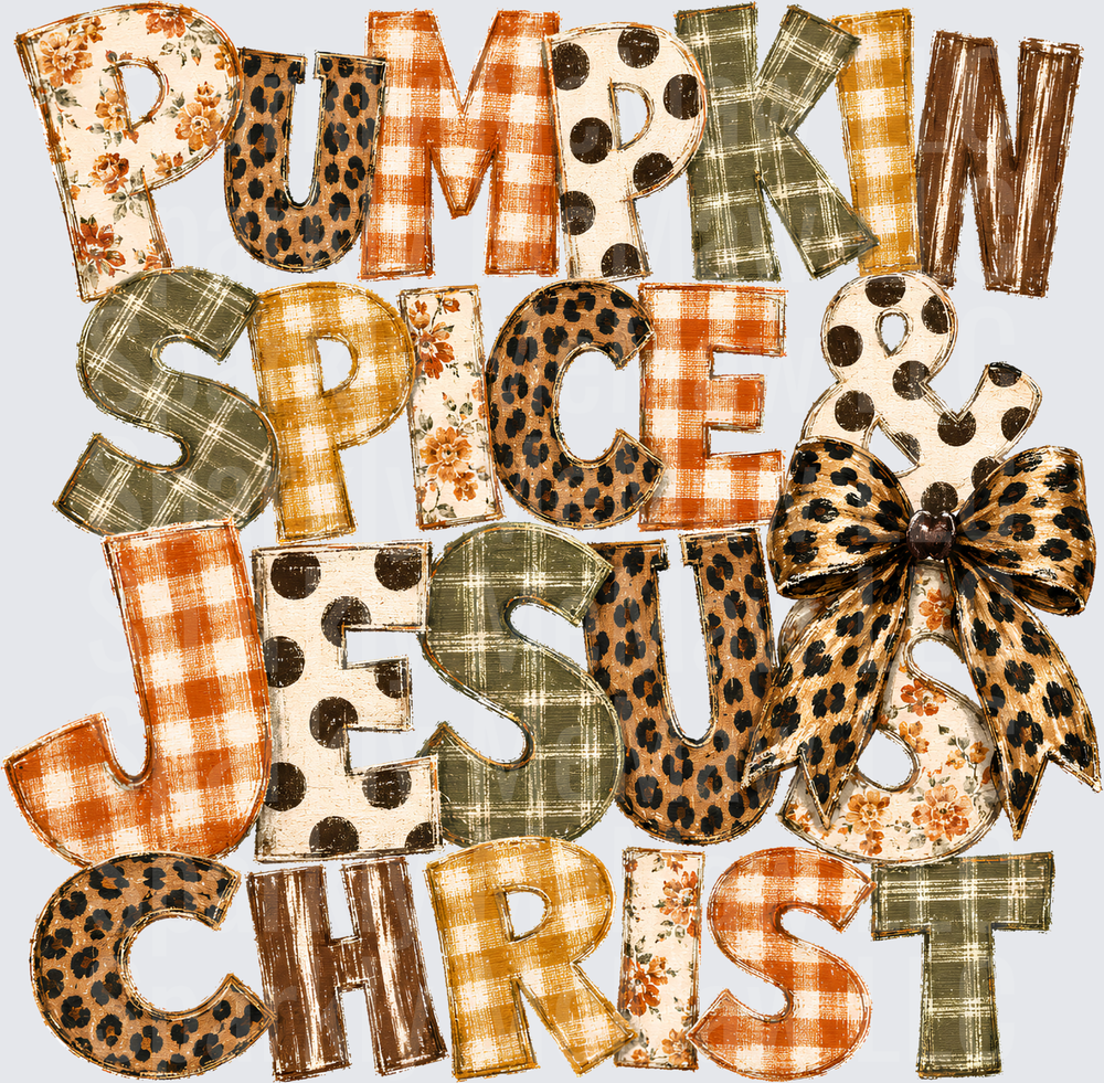 Pumpkin Spice & Jesus Christ UV DTF Decal