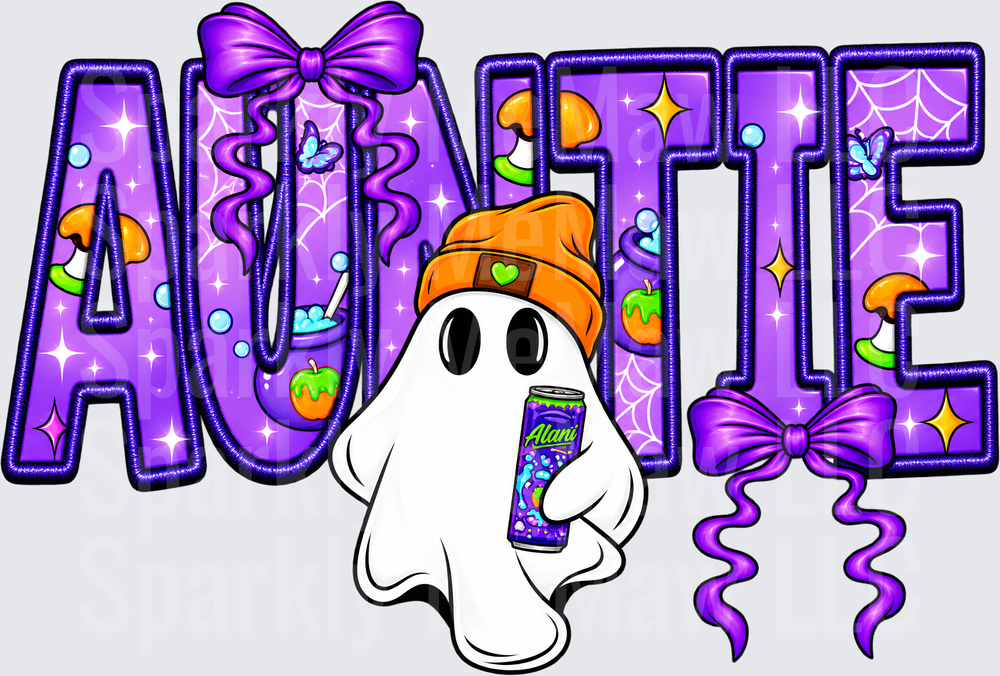 Auntie Ghost Alani Halloween UV DTF Decal
