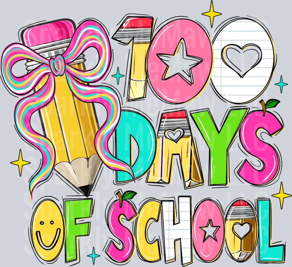 100 Days of School DTF Transfer