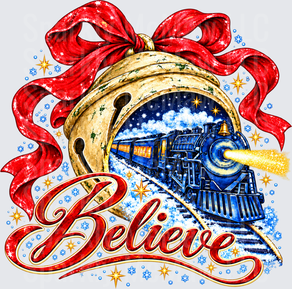 Polar Express Believe Bell DTF Transfer for Fabrics