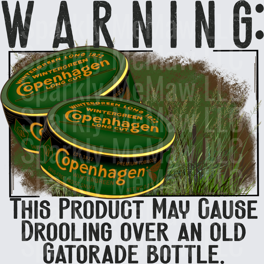 Copenhagen Wintergreen Long Cut Tobacco Warning Label Parody DTF Transfer for Fabric