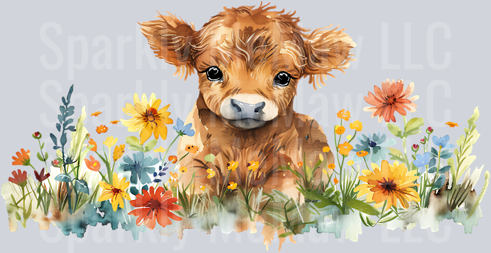 Highland Cow 16 oz Glass Tumbler Wrap-6