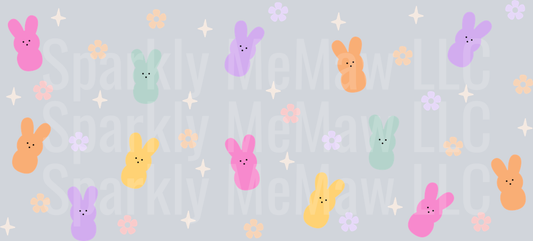 bunny with flowers 16 oz UV DTF Wrap