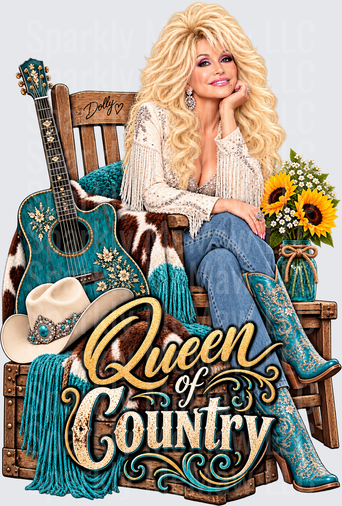 Dolly Queen of Country UV DTF Decal