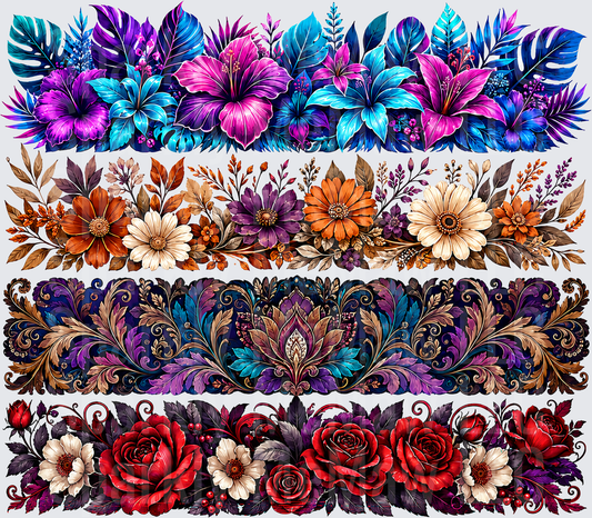 Floral Band Designs UV DTF 10 inch cut and stick sheet