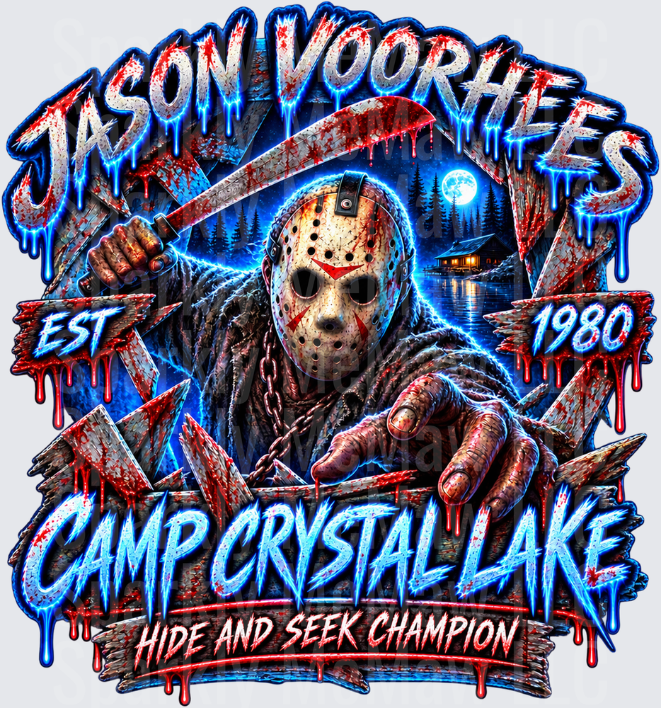Jason Voorhees Camp Crystal Lake UV DTF Decal