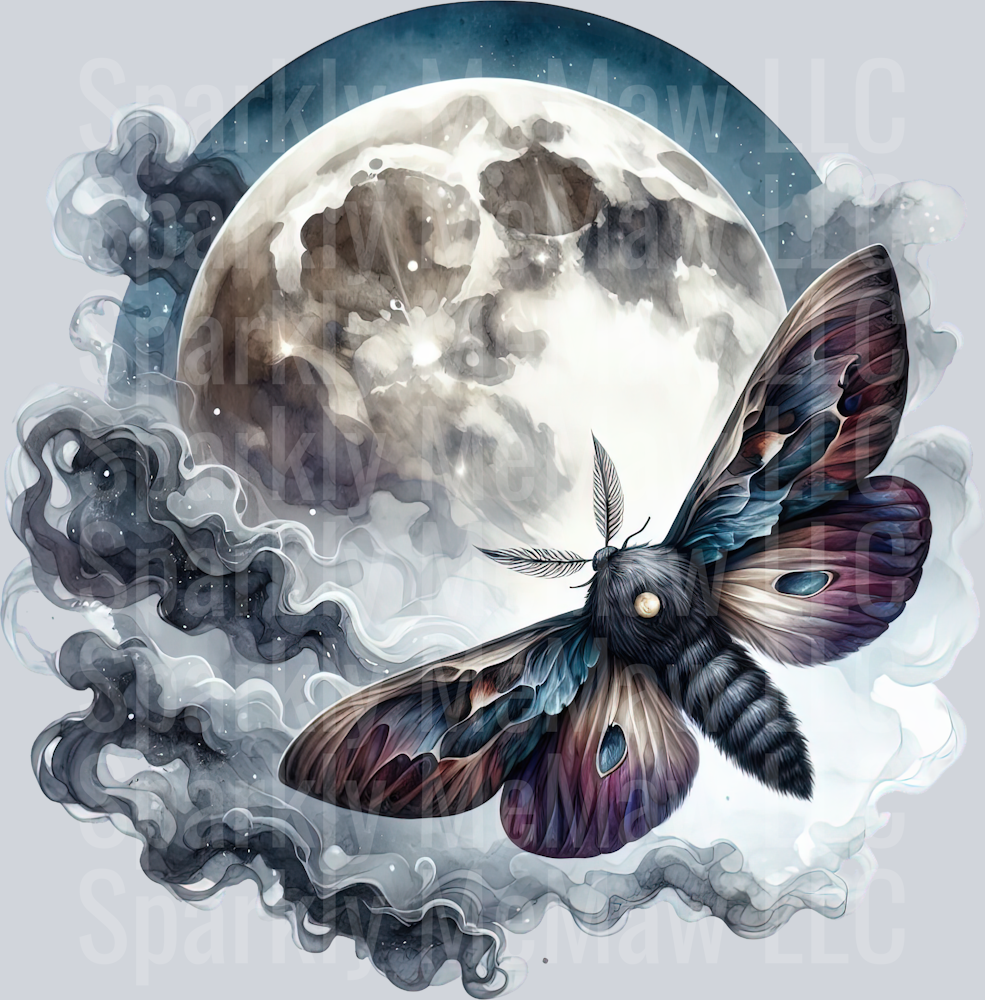 15 Nocturne Moth ClipArt Decal