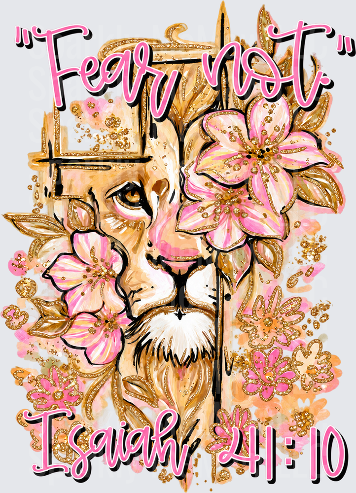Fear Not Lion Isaiah 41:10 UV DTF Decal