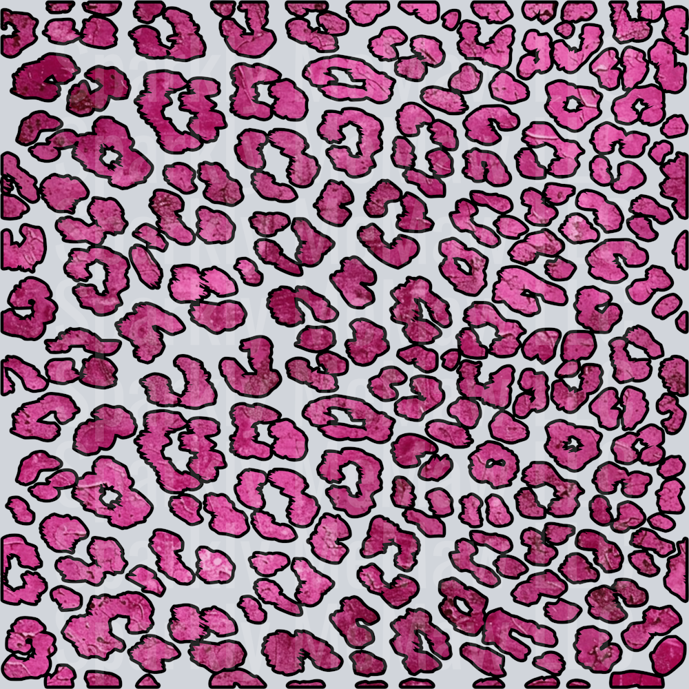 FUZZY PINK LEOPARD SPOTS 10x10 UV DTF Sheet