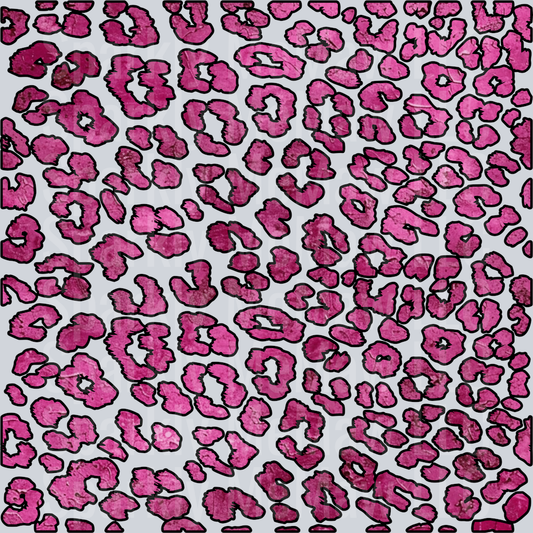 FUZZY PINK LEOPARD SPOTS 10x10 UV DTF Sheet