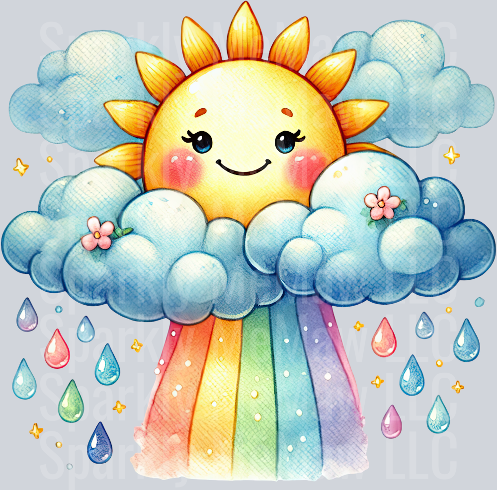 28 April Showers UV DTF Clip art Decal