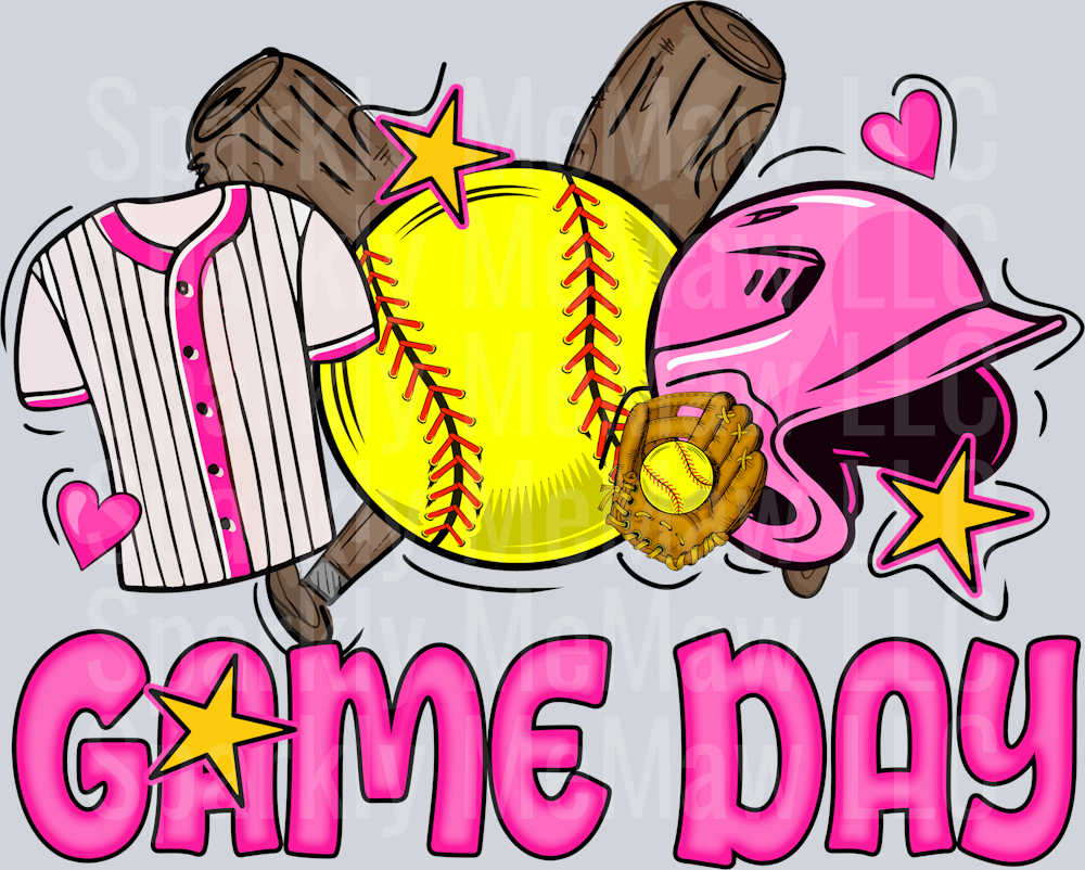 Retro Softball Game Day uv dtf decal