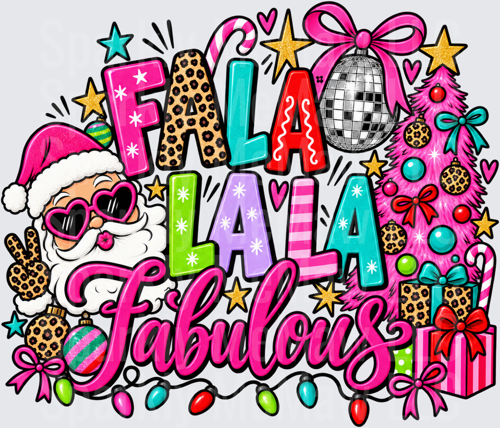 Fa La La Fabulous Santa UV DTF Decal