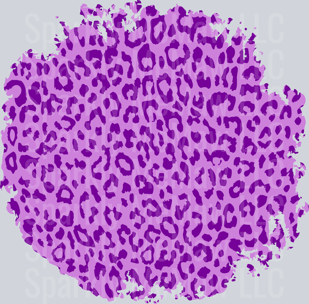 Purple Leopard Print Pattern Circle UV DTF Decal