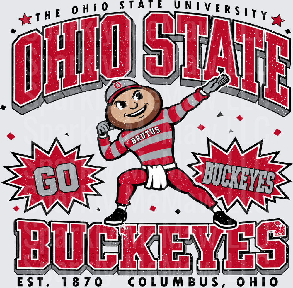 Ohio State Brutus Buckeyes UV DTF Decal