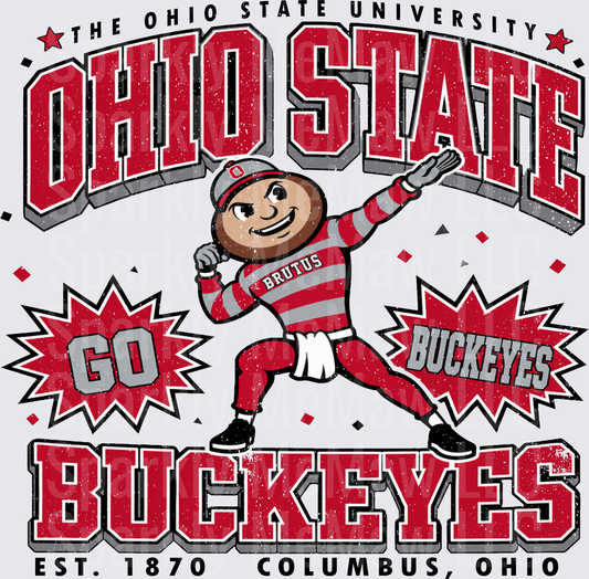 Ohio State Brutus Buckeyes UV DTF Decal