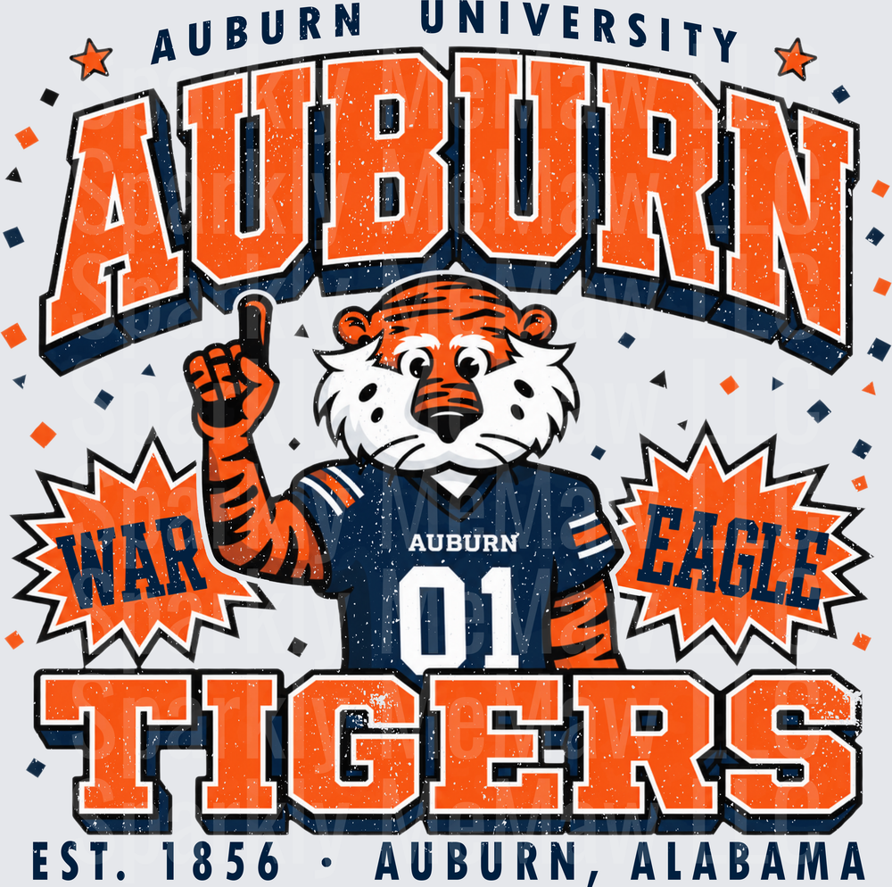 Auburn University Tigers Aubie War Eagle UV DTF Decal