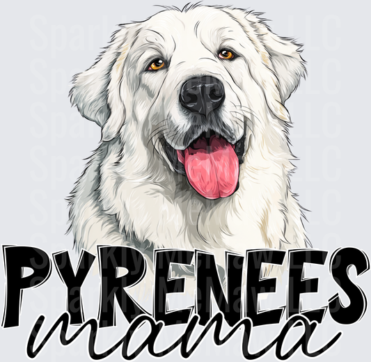 Great Pyrenees Mama Dog Portrait UV DTF Decal
