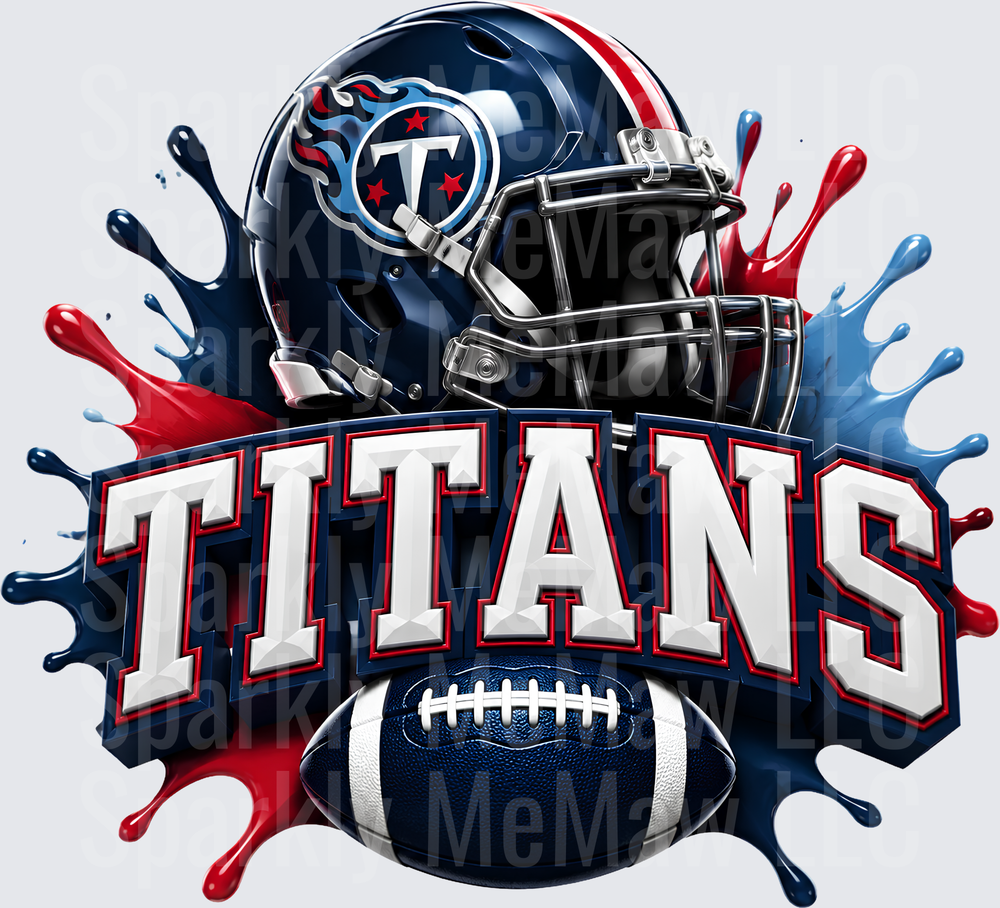 Tennessee Titans Helmet Splash UV DTF Decal