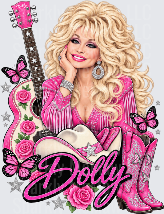 Dolly Parton Pink Cowgirl UV DTF Decal