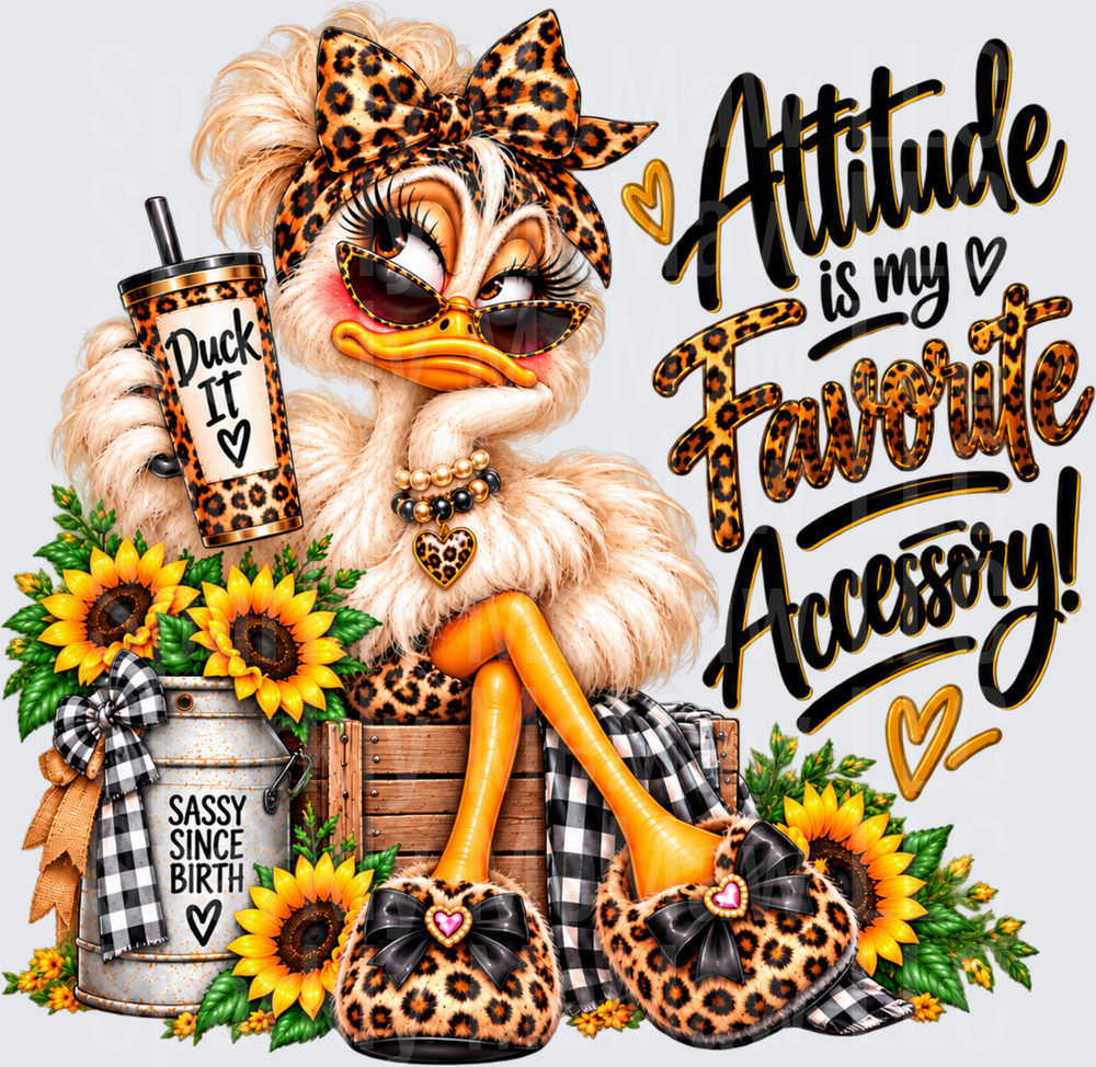 Sassy Duck Attitude Accessory DTF Transfer for Fabrics
