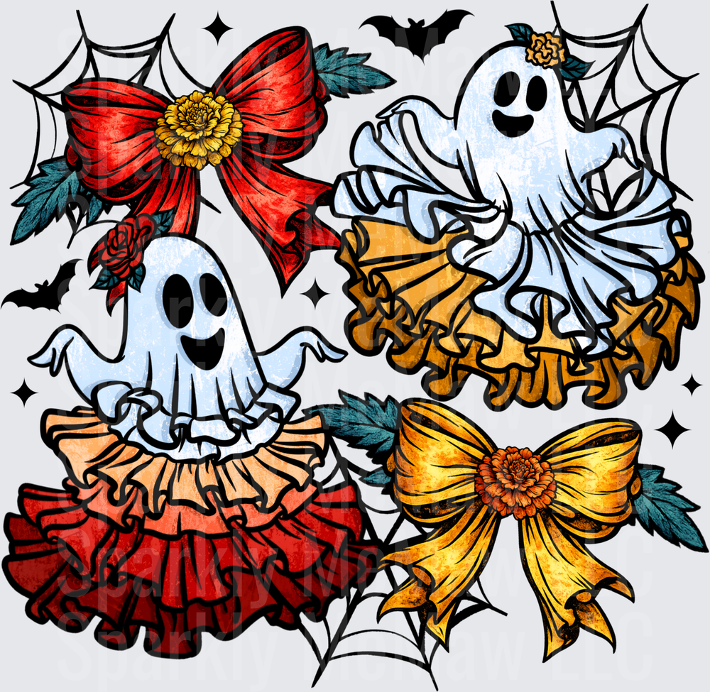 Coquette Ghost Halloween Bows UV DTF Decal