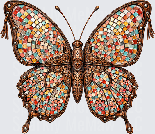 Mosaic Butterfly UV DTF Decal