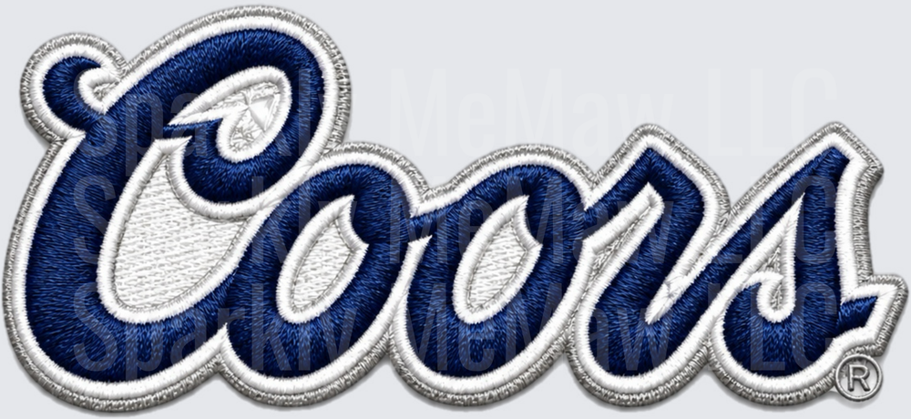 Coors Beer Logo Embroidered Style UV DTF Decal