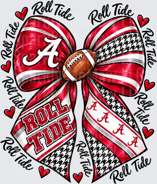 Alabama Roll Tide Bow Football UV DTF Decal
