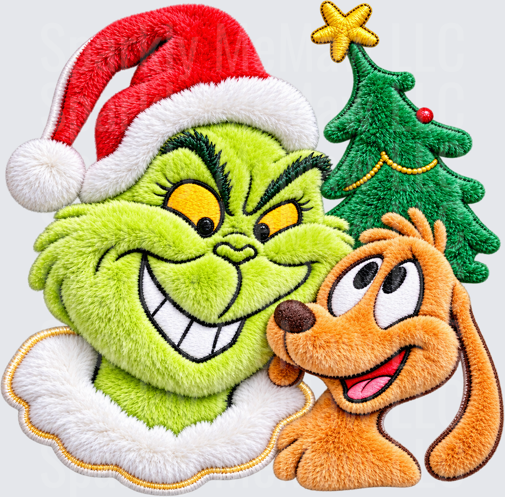 Grinch and Max Christmas UV DTF Decal