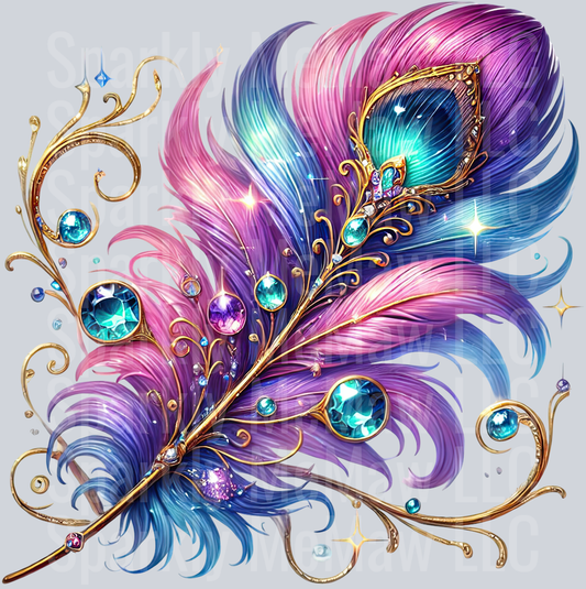 38 Fancy Feathers UV DTF Clip Art Decal
